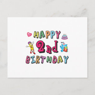 Carte Postale Joyeux 2ème anniversaire 2 ans surprise d'annivers