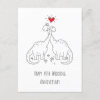 Joyeux 40e anniversaire de Mariage couple Dinosaur