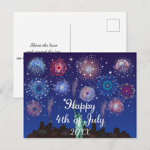 Carte Postale Joyeux 4 juillet à New York