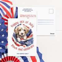 Joyeux 4 juillet chiot drapeau américain