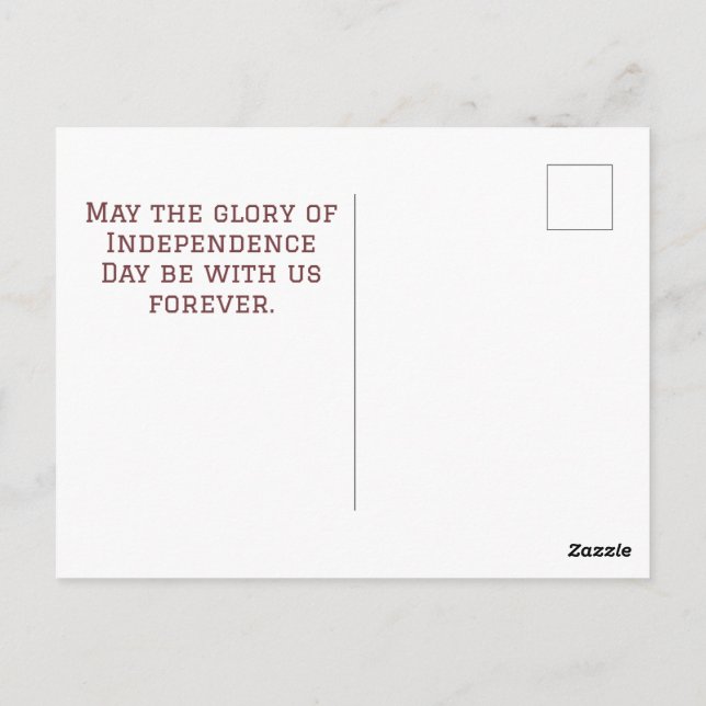 Carte Postale Joyeux 4 juillet fête de l'indépendance (Dos)