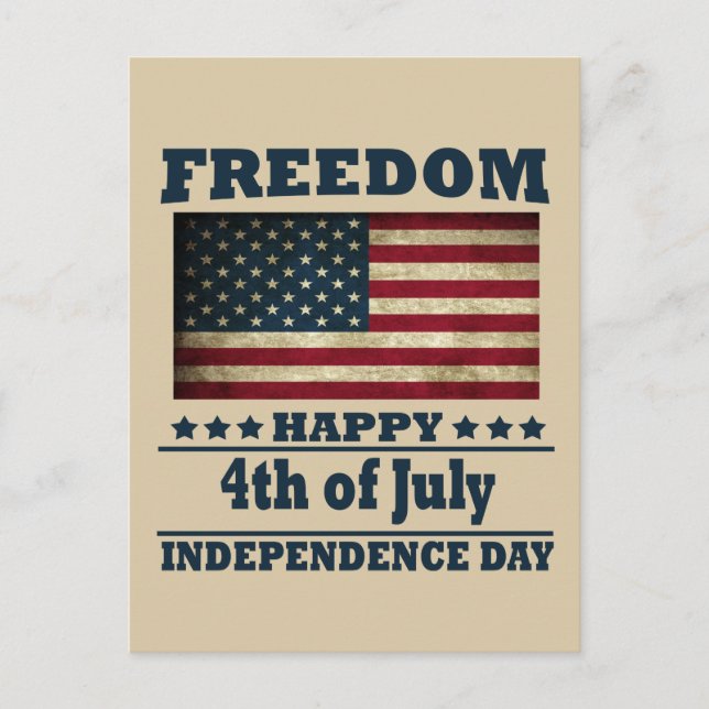 Carte Postale Joyeux 4 juillet jour de l'indépendance (Devant)