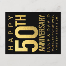 Carte Postale Joyeux 50e anniversaire de mariage de noces d'or p