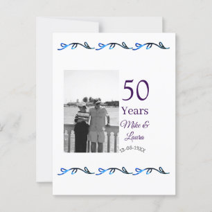 Carte Postale Joyeux 50e anniversaire nom couple date mariage