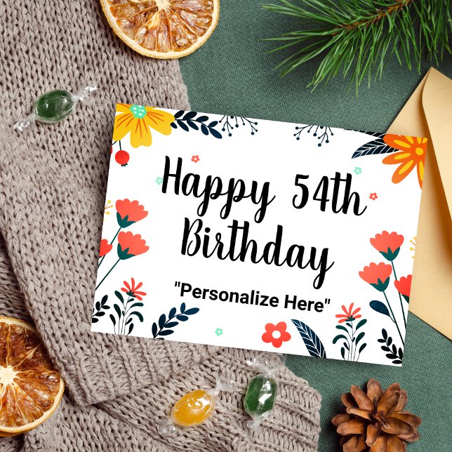 Carte Postale Joyeux 54e Anniversaire  (Happy 54th Birthday Postcard)