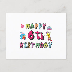 Carte Postale Joyeux 6e anniversaire 6 ans surprise d'anniversai