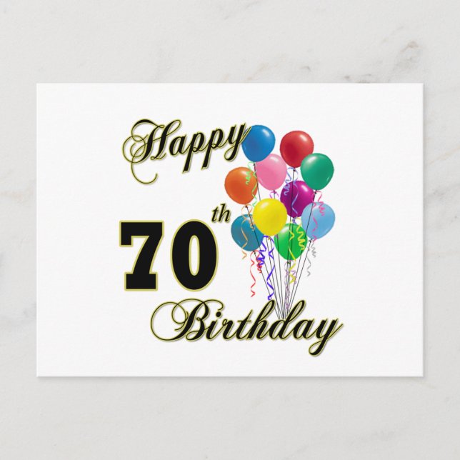 Carte Postale Joyeux 70e anniversaire cadeaux et vêtements d'ann (Devant)