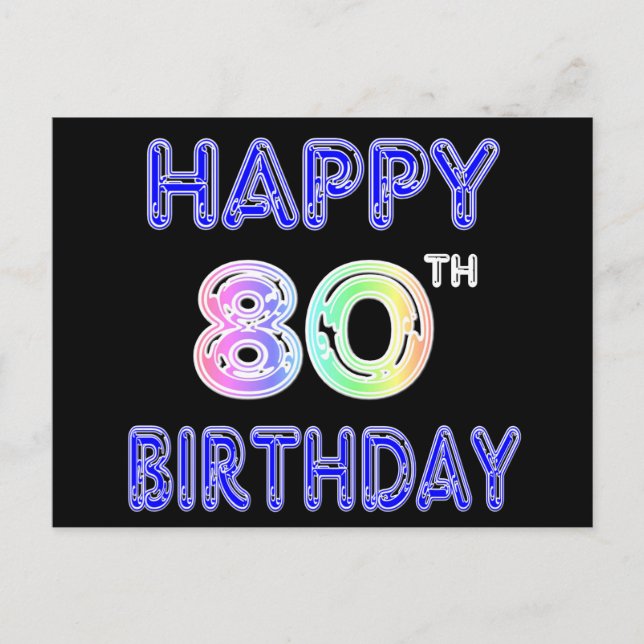 Carte Postale Joyeux 80e anniversaire cadeaux et vêtements d'ann (Devant)