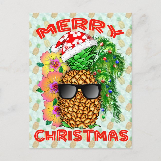 Carte Postale Joyeux ananas Christams (Devant)