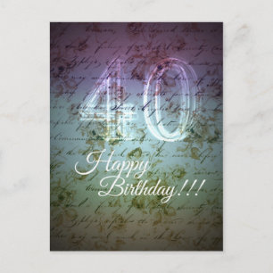 Carte Postale Joyeux Anniversaire!!! 40 ans