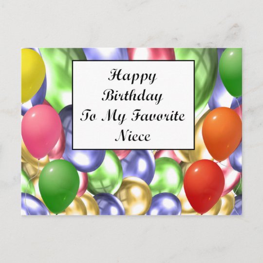 Carte Postale Joyeux Anniversaire A Ma Niece Favorite Zazzle Ch