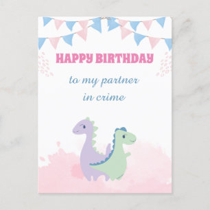 Carte Postale Joyeux anniversaire à mon partenaire dans le crime