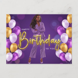 Carte Postale Joyeux Anniversaire À Toi Sœur Mélanine Reine Noir