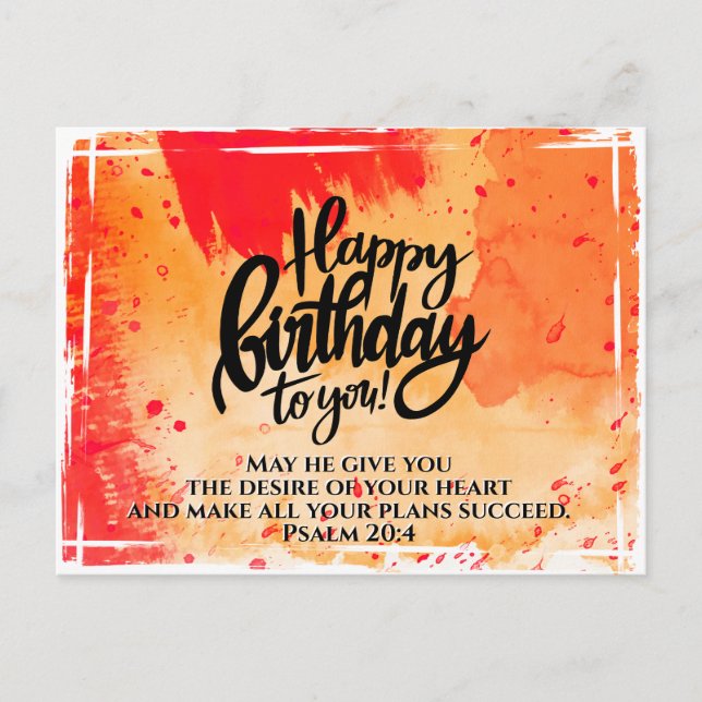 Carte Postale Joyeux anniversaire à vous Bible Verse (Devant)