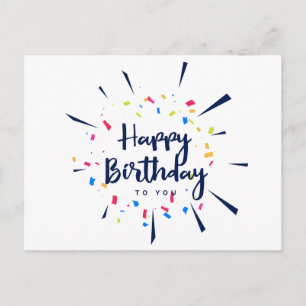 Carte Postale Joyeux anniversaire à vous confettis