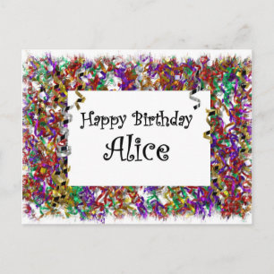 Carte Postale Joyeux Anniversaire Alice