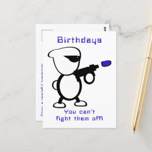 Carte Postale Joyeux Anniversaire Alien de Combat
