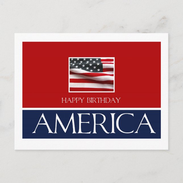 Carte Postale Joyeux anniversaire Amérique 4 Juillet (Devant)