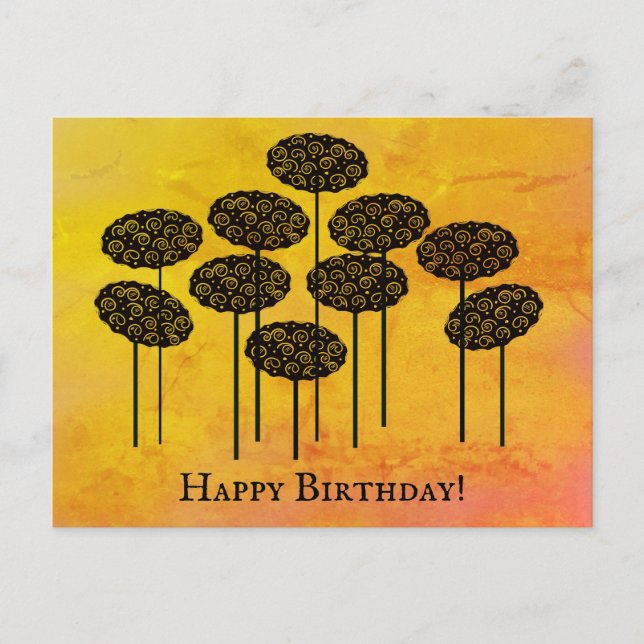 Carte Postale Joyeux Anniversaire Arbres d'Automne (Devant)