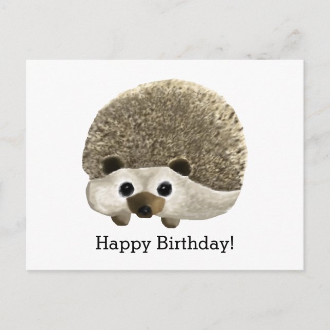 Carte Postale Joyeux anniversaire au hérisson (Devant)