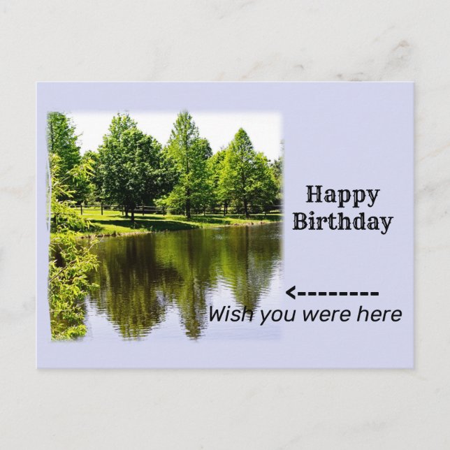 Carte Postale Joyeux anniversaire, avec la photo de Fishing Pond (Devant)