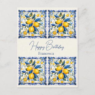 Carte Postale Joyeux Anniversaire Avec 💛 nom 💚 Beau Azulejo