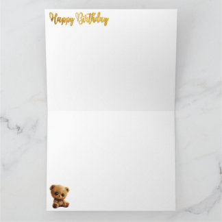 Carte postale "Joyeux Anniversaire" avec un ours e