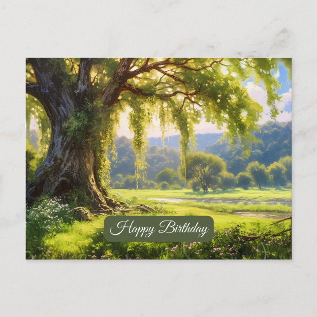 Carte Postale Joyeux Anniversaire Beau Paysage De La Nature (Devant)