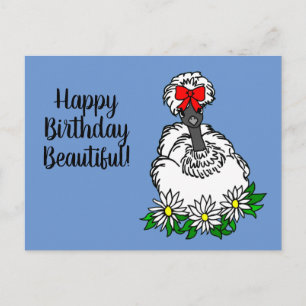 Carte Postale Joyeux Anniversaire Belle Showgirl Poule Soie