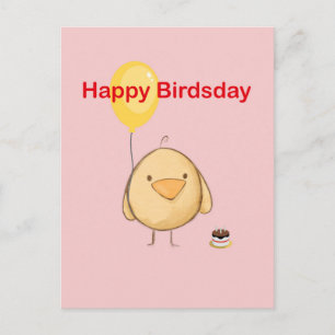 Carte Postale Joyeux anniversaire Bird Bird thème anniversaire S