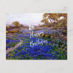Carte Postale Joyeux anniversaire - Bluebonnets à Twilight,