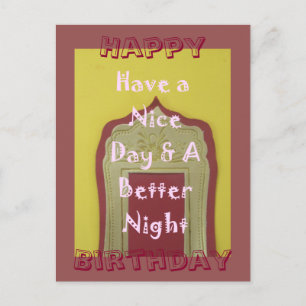 Carte Postale Joyeux Anniversaire Bonne journée et une meilleure