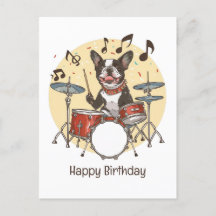 Joyeux anniversaire Boston Terrier Dog Jouer des t