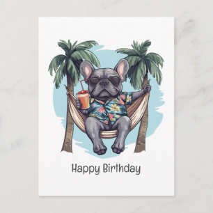 Carte Postale Joyeux Anniversaire Bouledogue Français En Haut Ha