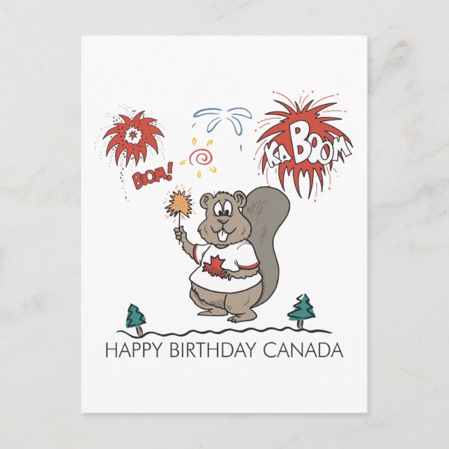 Carte Postale Joyeux anniversaire Canada (Devant)