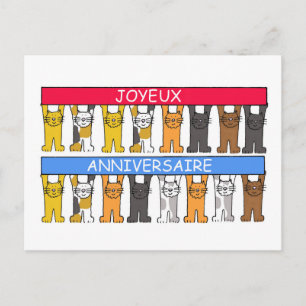Carte Postale Joyeux Anniversaire Cartoon Chats Joyeux Anniversa