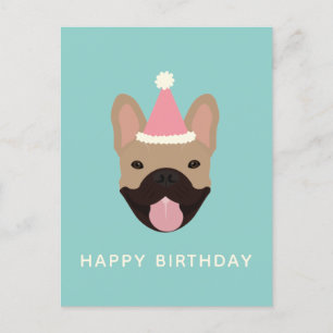 Carte Postale Joyeux anniversaire Casquette français de la fête 