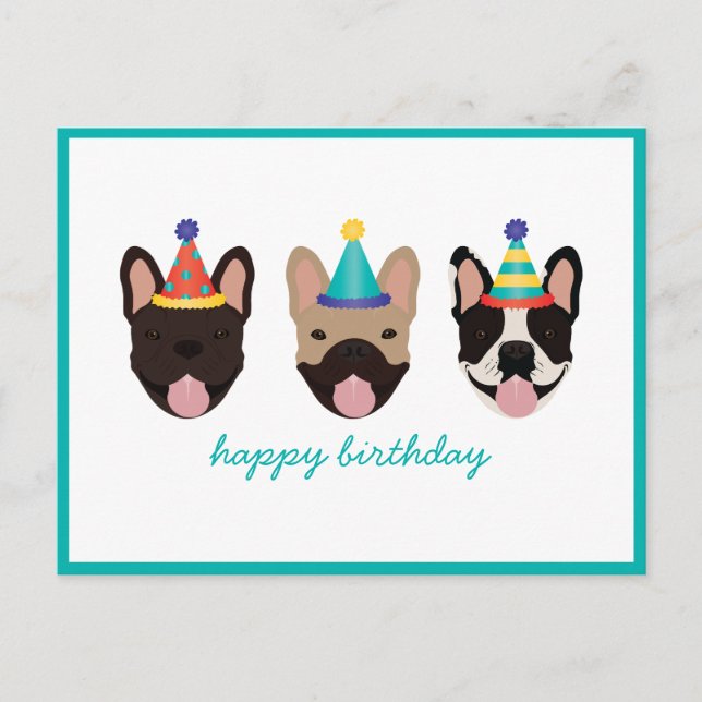 Carte Postale Joyeux anniversaire Casquettes français de la Fête (Devant)