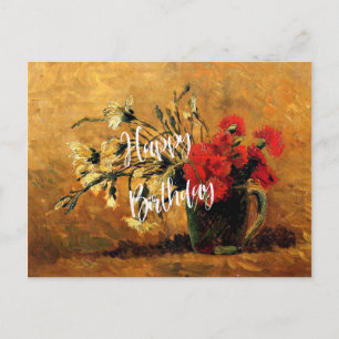 Carte Postale Joyeux Anniversaire, célèbre peinture florale de V