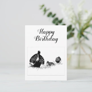 Carte Postale Joyeux anniversaire chasseurs de grand tétras