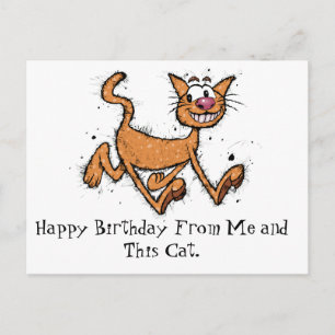 Carte Postale Joyeux Anniversaire Chat