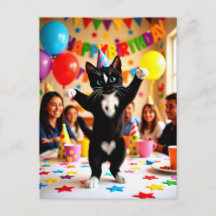 Joyeux Anniversaire | Chat de fête dansant