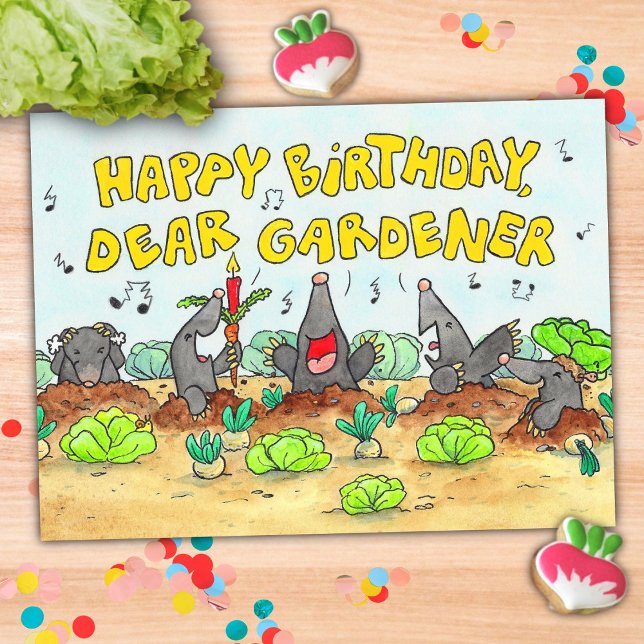 Carte Postale Joyeux Anniversaire, Cher Jardinier (Créateur téléchargé)