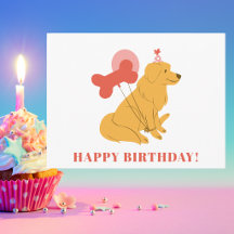 Joyeux Anniversaire Chien Mignon Moderne Coloré Am
