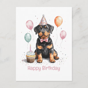 Carte Postale Joyeux Anniversaire Chien Rottweiler