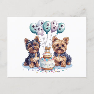Carte Postale Joyeux Anniversaire Chien Yorkie