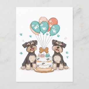 Carte Postale Joyeux Anniversaire Chiens Schnauzer