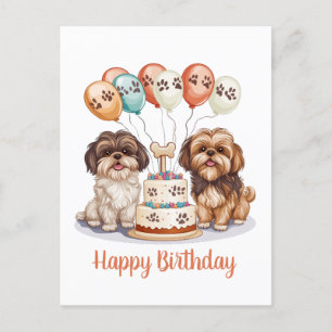 Carte Postale Joyeux anniversaire Chih Tzu Chiens Anniversaire G