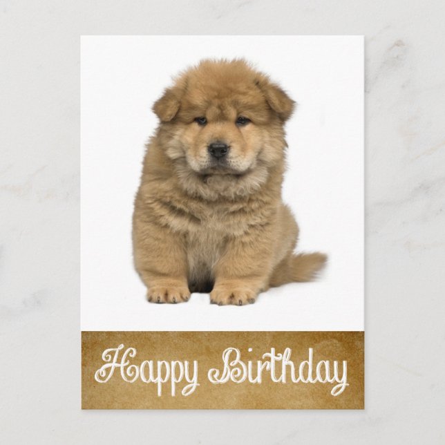 Carte postale Joyeux Anniversaire Chow Chow Chien  (Devant)