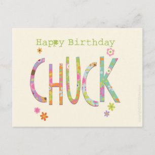 Carte Postale Joyeux anniversaire Chuck Manchester et le Nord-Ou